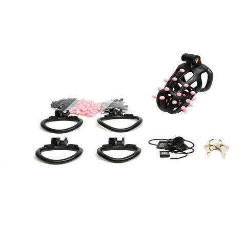 FlexiSpike by CellMate Male Chastity Device Black/Pink