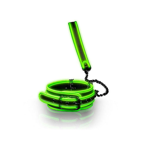 OUCH! Glow in Dark Collar and Leash by Shots Toys