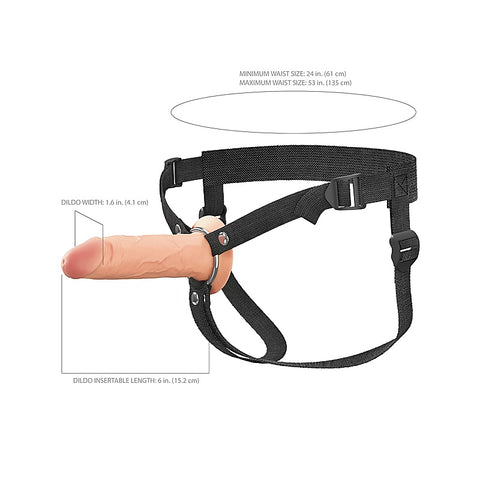 Fantasy X-Tensions 6 Inch Dual Density Hollow Strap-on Dildo