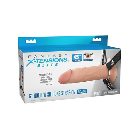 Fantasy X-Tensions 6 Inch Dual Density Hollow Strap-on Dildo