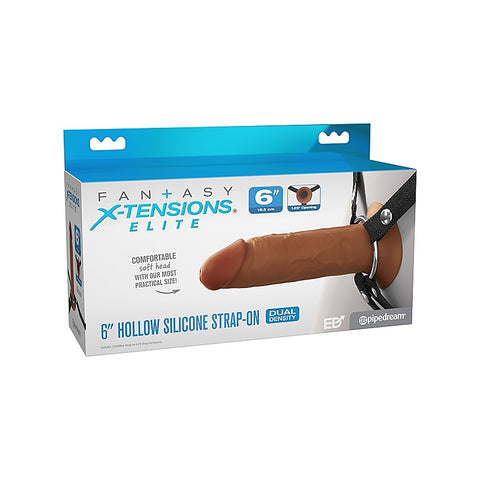 Fantasy X-Tensions 6 Inch Dual Density Hollow Strap-on Dildo