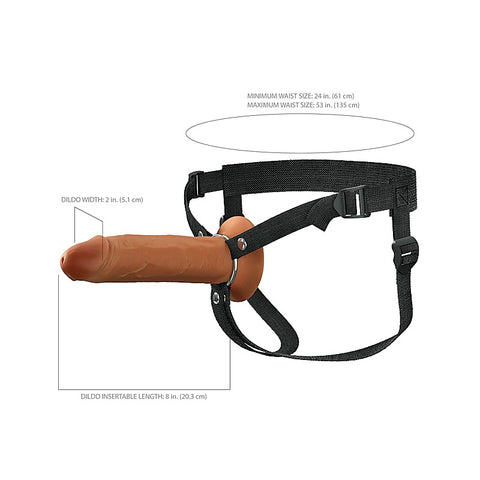 Fantasy X-Tensions 8 Inch Dual Density Hollow Strap-on Dildo