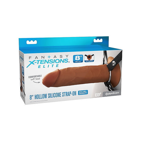 Fantasy X-Tensions 8 Inch Dual Density Hollow Strap-on Dildo