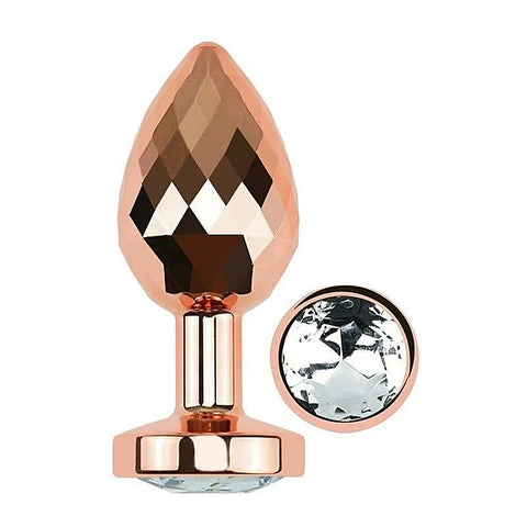 Golden Gemmed Medium Metal Butt Plug by BDStyle