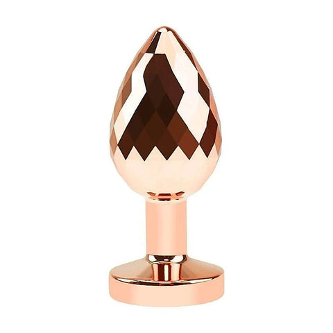 Golden Gemmed Medium Metal Butt Plug by BDStyle