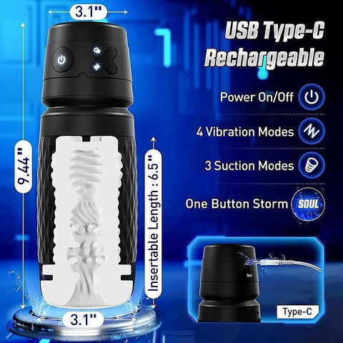 B-Warrior Sucking and Vibrating Masturbator by Topco