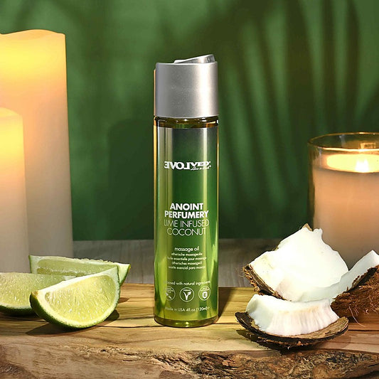 Lime Infused Coconut Massage Oil by Evolved