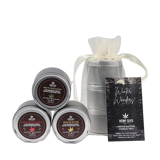 Hemp Seed Winter Wonders Mini Massage Candle Trio