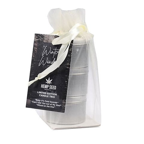 Hemp Seed Winter Wonders Mini Massage Candle Trio