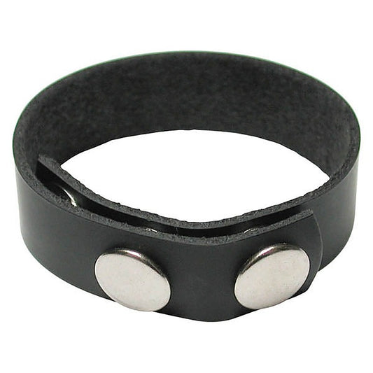 KinkLab 3 Snap Black Leather Adjustable Cock Ring