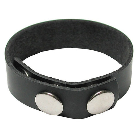 KinkLab 3 Snap Black Leather Adjustable Cock Ring