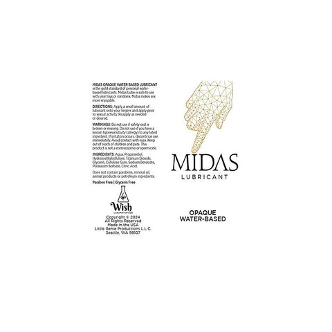 Midas Opaque Water Based Lubricant by Little Genie