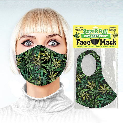 Super Fun POT LEAF Novelty Face Mask by Little Genie