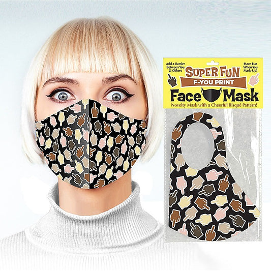 Super Fun F U FINGER Novelty Face Mask by Little Genie