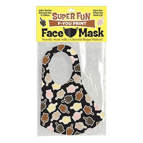 Super Fun F U FINGER Novelty Face Mask by Little Genie