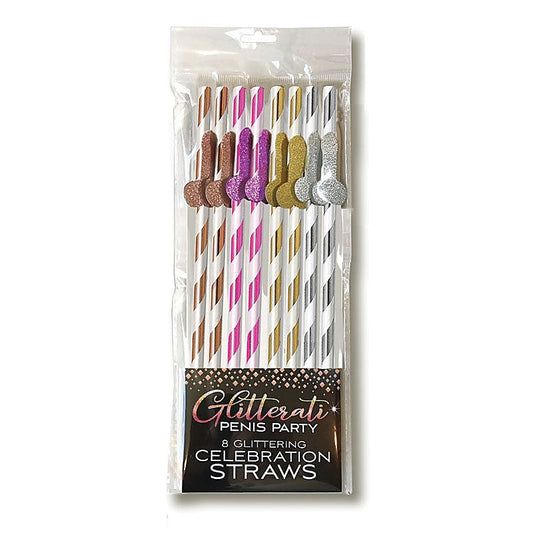 Glitterati Coloured Party Tall Straws by Little Genie