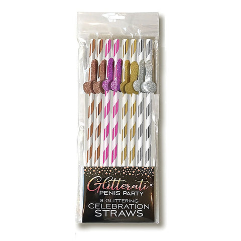 Glitterati Coloured Party Tall Straws by Little Genie