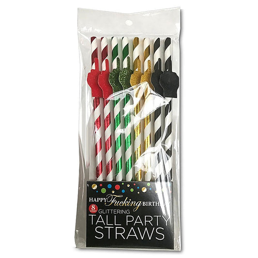 Happy Fucking Birthday Tall Party Straws by Little Genie