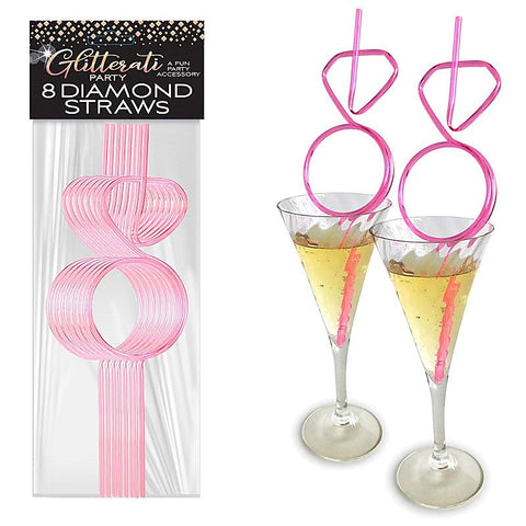 Glitterati Hens Party Novelty Diamond Straw Set of 8