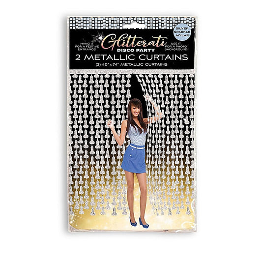 Glitterati Penis Party Disco Metallic Curtain