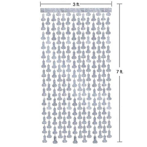 Glitterati Penis Party Disco Metallic Curtain
