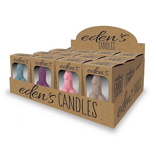 Edens Coloured Vanilla Scented Candles Set of 12