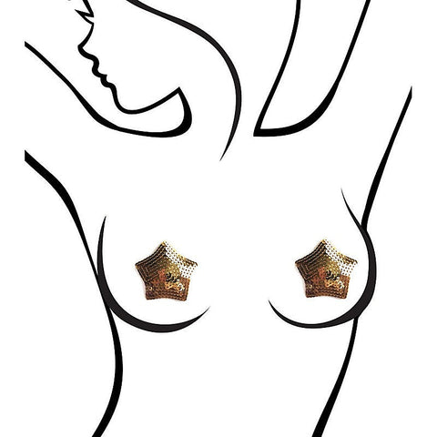 Star Shape Nipple Couture Sequin Pasties by Little Genie