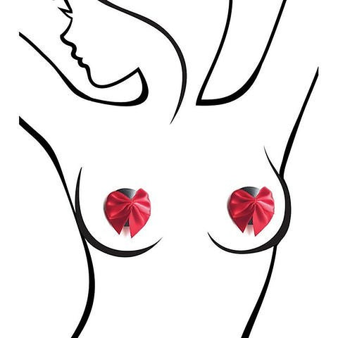 Sexy AF Red Bows Reuseable Nipple Pasties by Little Genie
