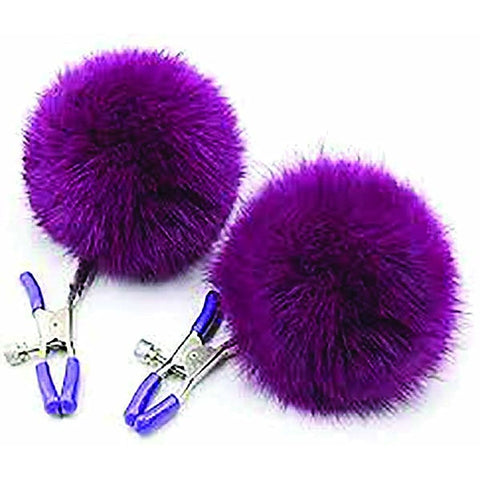 Sexy AF Puff Balls Nipple Couture Clamps by Little Genie