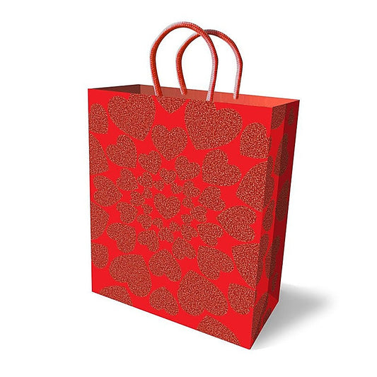 Glitter Hearts Novelty Party Gift Bag by Little Genie