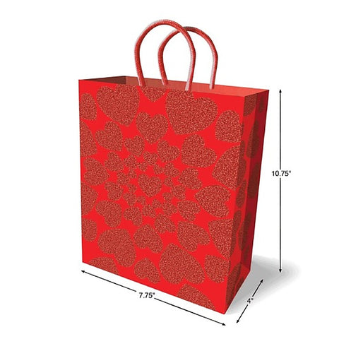 Glitter Hearts Novelty Party Gift Bag by Little Genie