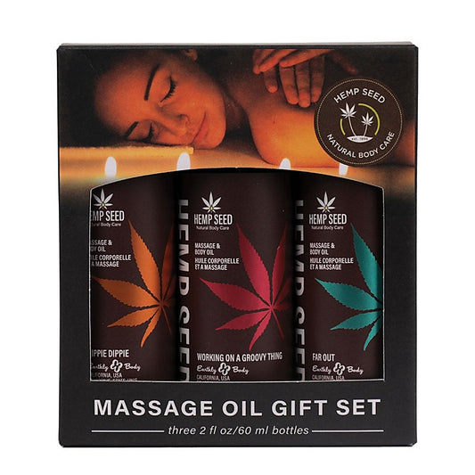 Hemp Seed Summer Scented Massage Oil Trio by Earthly Body