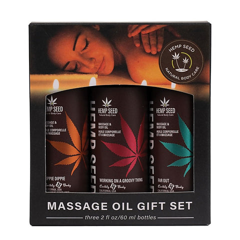 Hemp Seed Summer Scented Massage Oil Trio by Earthly Body