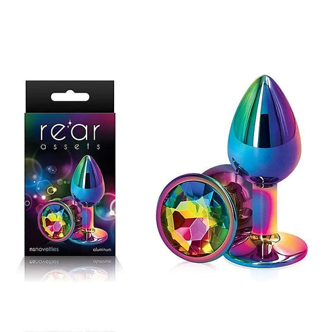Rear Assets Multi Coloured Gem Base Metal Butt Plug