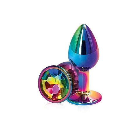 Rear Assets Multi Coloured Gem Base Metal Butt Plug