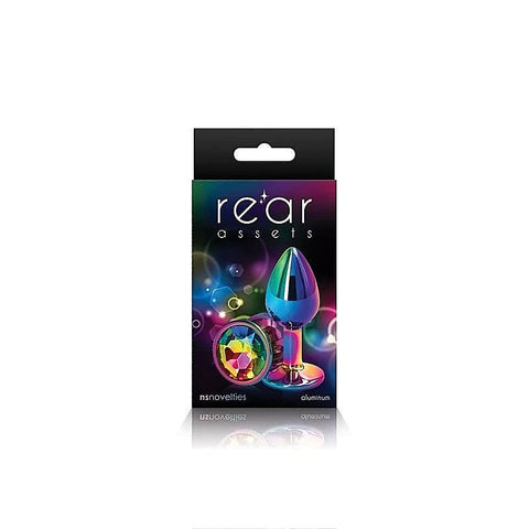 Rear Assets Multi Coloured Gem Base Metal Butt Plug