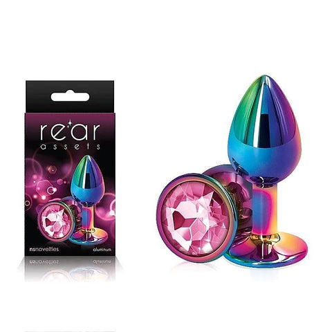 Rear Assets Multi Coloured Gem Base Metal Butt Plug
