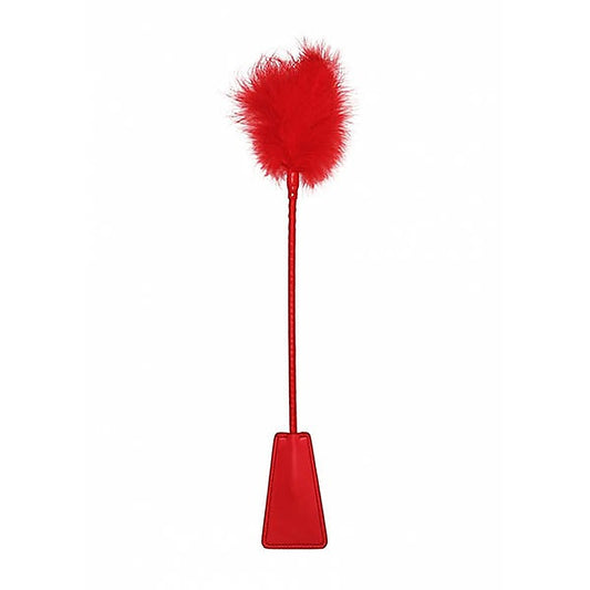 Ouch! Bondage Crop With Feather Whip by Shots Toys