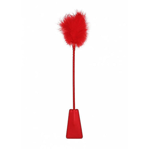 Ouch! Bondage Crop With Feather Whip by Shots Toys