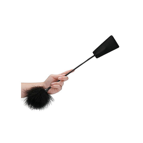 Ouch! Bondage Crop With Feather Whip by Shots Toys