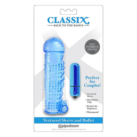 Classix Textured Penis Sleeve With Bullet by Pipedream