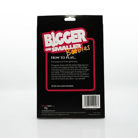 Bigger or Smaller Boobs Adult Card Game