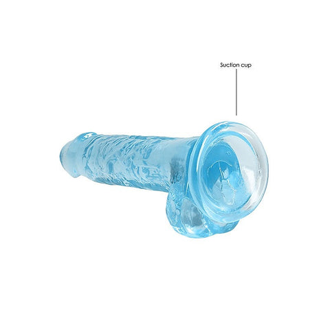 REALROCK Realistic Dildo With Balls Blue by Shots Toys