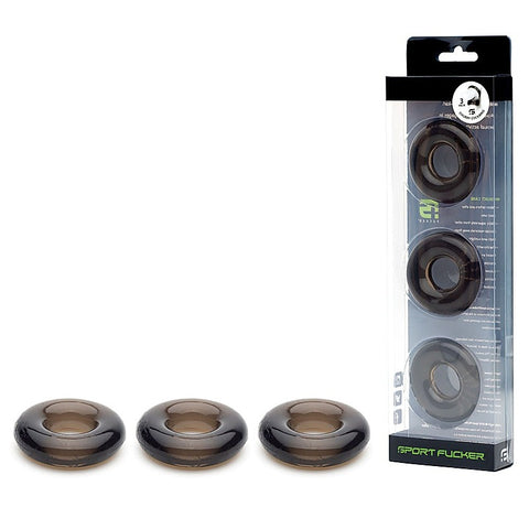 Super Stretchy Rubber Cock Ring Set by Sport Fucker