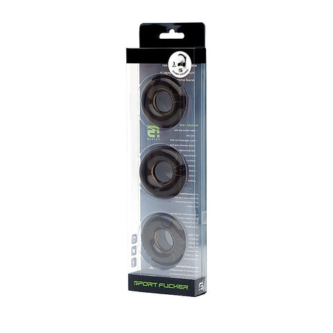 Super Stretchy Rubber Cock Ring Set by Sport Fucker