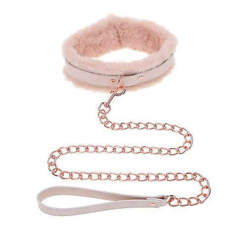 Peaches N CreaMe Fur Collar & Leash by Sportsheets