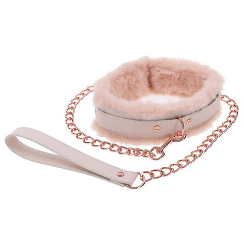 Peaches N CreaMe Fur Collar & Leash by Sportsheets
