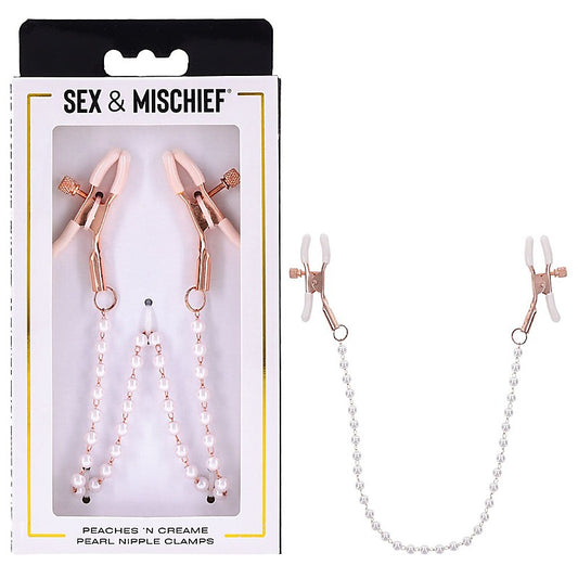 Peaches N CreaMe Pearl Nipple Clamps by Sportsheets