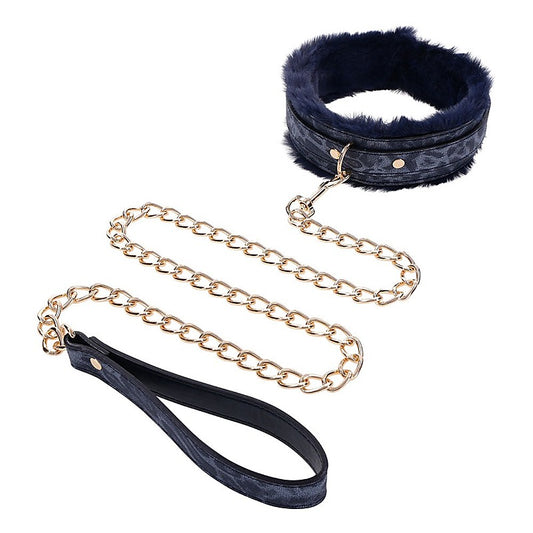 Cougar Fur Bondage Collar & Leash by Sportsheets