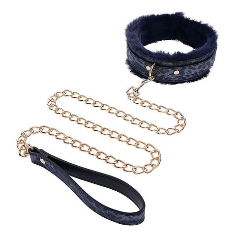 Cougar Fur Bondage Collar & Leash by Sportsheets